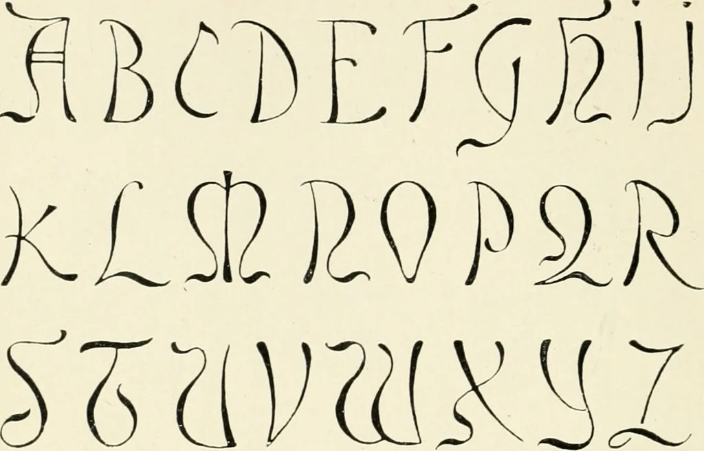 An illustration from Alphabets old and new, for the use of craftsmen : with an introductory essay on Art in the alphabet, 1898, leaf 183