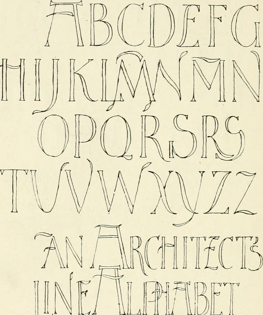 An illustration from Alphabets old and new, for the use of craftsmen : with an introductory essay on Art in the alphabet, 1898, leaf 185