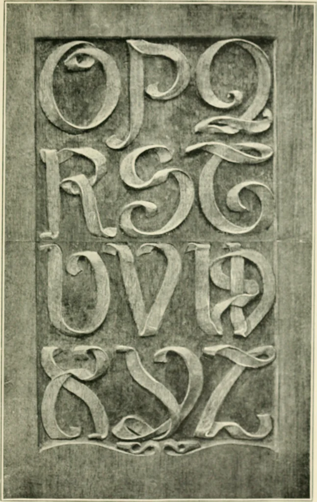 An illustration from Alphabets old and new, for the use of craftsmen : with an introductory essay on Art in the alphabet, 1898, leaf 196