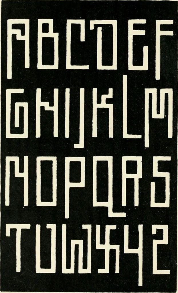 An illustration from Alphabets old and new, for the use of craftsmen : with an introductory essay on Art in the alphabet, 1898, leaf 201