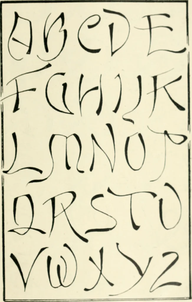 An illustration from Alphabets old and new, for the use of craftsmen : with an introductory essay on Art in the alphabet, 1898, leaf 202