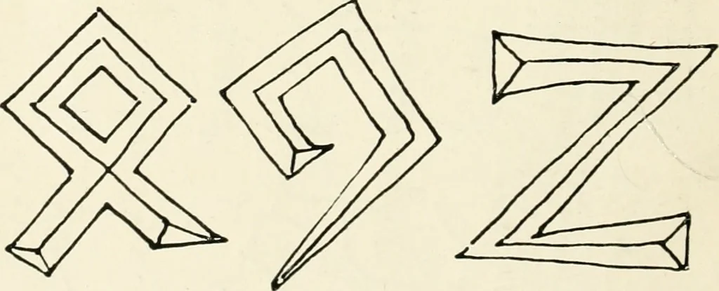 An illustration from Alphabets old and new, for the use of craftsmen : with an introductory essay on Art in the alphabet, 1898, leaf 205
