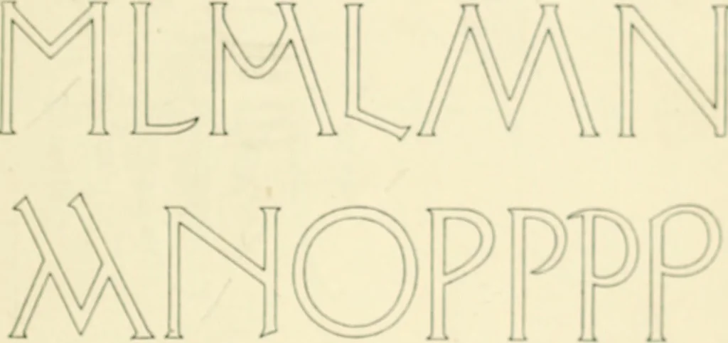 An illustration from Alphabets old and new, for the use of craftsmen : with an introductory essay on Art in the alphabet, 1898, leaf 70