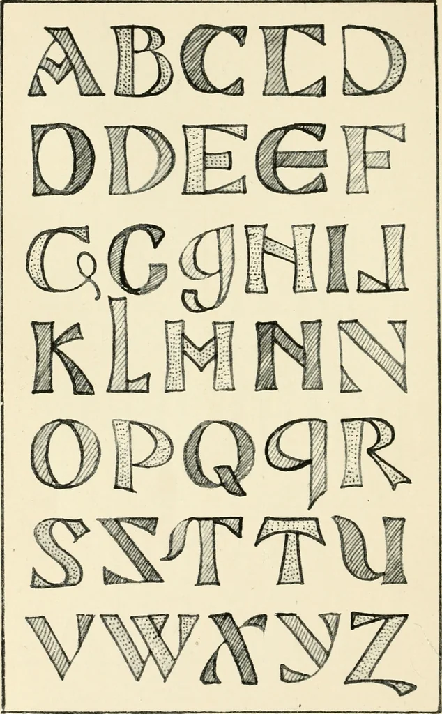 An illustration from Alphabets old and new, for the use of craftsmen : with an introductory essay on Art in the alphabet, 1898, leaf 73