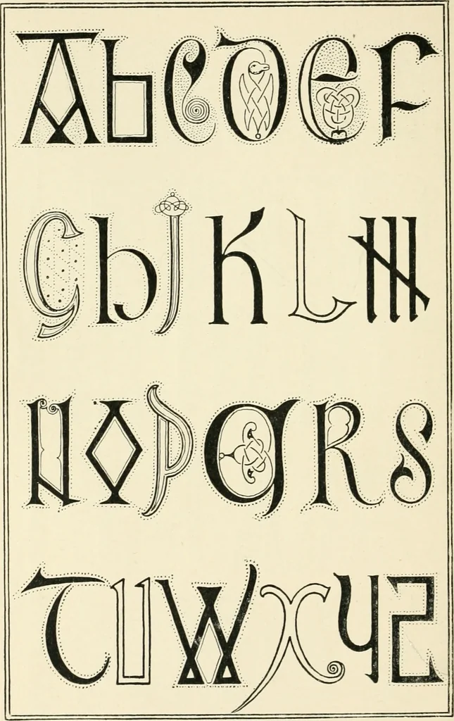 An illustration from Alphabets old and new, for the use of craftsmen : with an introductory essay on Art in the alphabet, 1898, leaf 77