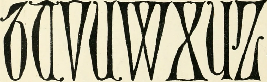 An illustration from Alphabets old and new, for the use of craftsmen : with an introductory essay on Art in the alphabet, 1898, leaf 87
