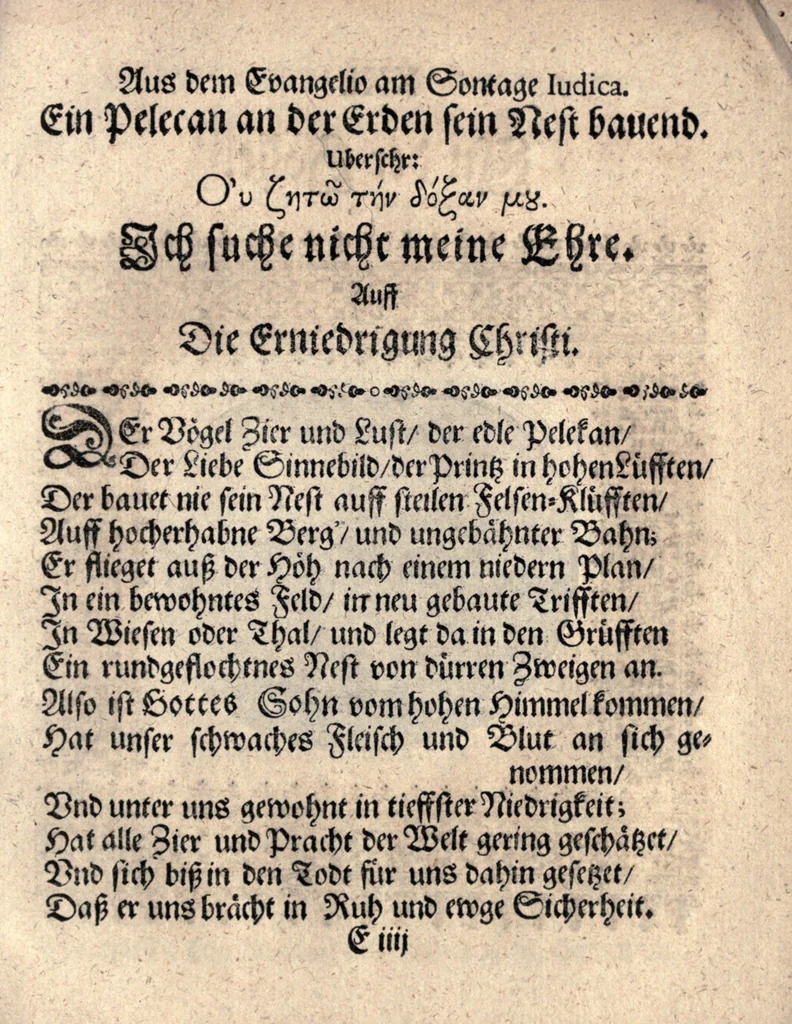An illustration from [Alpha. Omega.] Geistliche emblemata oder Sinn-Bilder, aus den Sonntags-Evangelien vom I. Advent biss auff Trinitatis, 1675, leaf 45