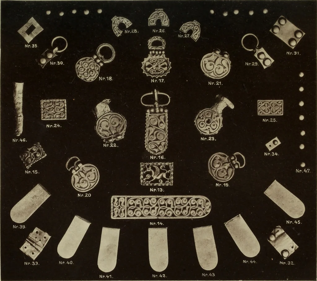 An illustration from Altai-Iran und VÃ¶lkerwanderung : ziergeschichtliche Untersuchungen Ã¼ber die Eintritt der Wander- und NordvÃ¶lker in die TreibhÃ¤user geistigen Lebens, 1917, leaf 48
