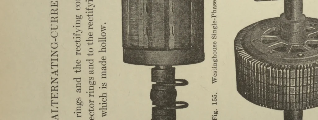 An illustration from Alternating-current machinery: a practical treatise on alternating-current principles and systems, commercial types of alternators, synchronous motors, transformers, converters, induction motors, switchboard and station appliances, etc., 1912, leaf 172