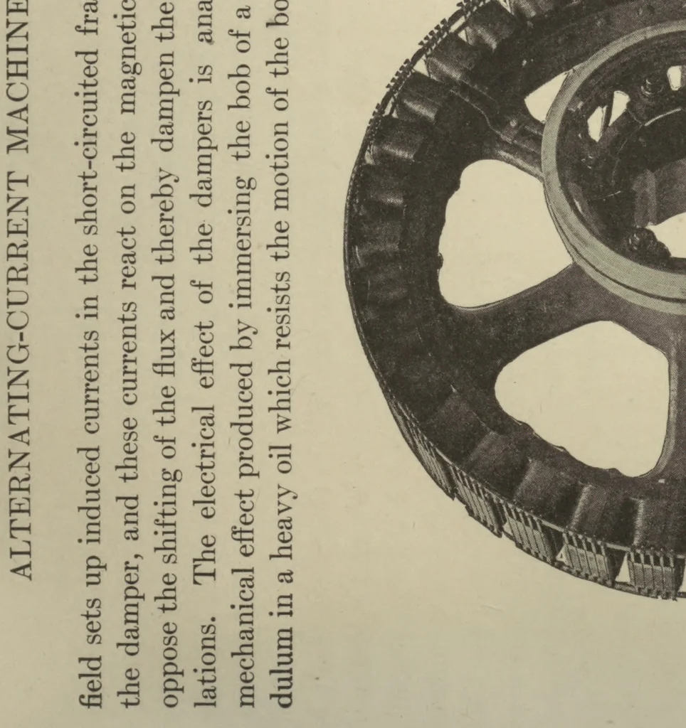 An illustration from Alternating-current machinery: a practical treatise on alternating-current principles and systems, commercial types of alternators, synchronous motors, transformers, converters, induction motors, switchboard and station appliances, etc., 1912, leaf 246
