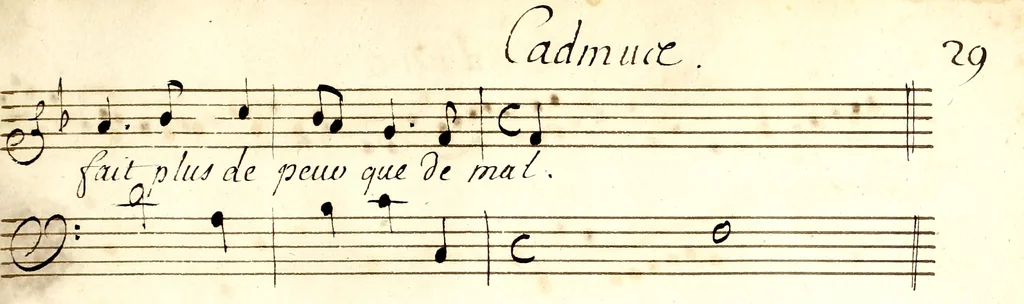 An illustration from Amadis : tragedie ; Proserpine ; Cadmus, 1700, leaf 344