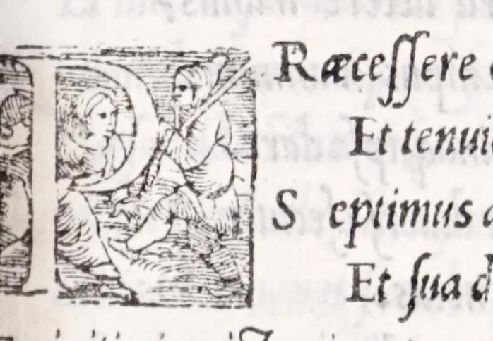 An illustration from Ambrosii Novidii Fracci Ferentinatis Sacrorum fastorum libri XII : cum romanis consuetudinibus per totum annũ, suisq[ue] causis, ac stellis, et numinũ nostrorum introductionibus : adhibitis XII. mensibvs, XII. apost. tutelis, rebus gestis, necnõ figuris, ac fabulis ad rẽ faciẽtibus, à suis tenebris ad lucẽ, idest Christum, reductis : opus sane sic post natalẽ domini à nullo antea scriptum aut editum, 1547, leaf 255