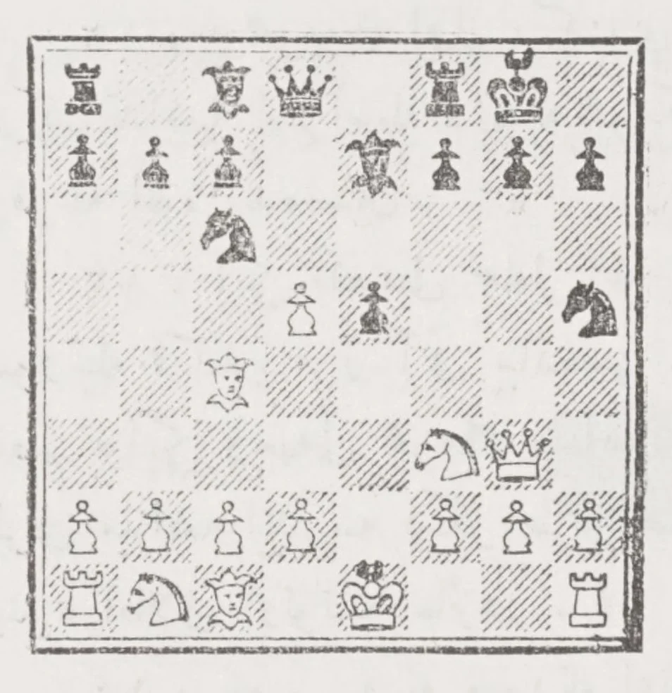 An illustration from Amelı̂ ve nazari şatranç rehberi, 1927, leaf 69