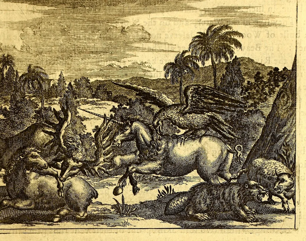 An illustration from America: being an accurate description of the Nevv VVorld; : containing the original of the inhabitants; the remarkable voyages thither: the conquest of the vast empires of Mexico and Peru, their ancient and later vvars. With their several plantations, many, and rich islands; their cities, fortresses, towns, temples, mountains, and rivers: their habits, customs, manners, and religions; their peculiar plants, beasts, birds, and serpents., 1670, leaf 213