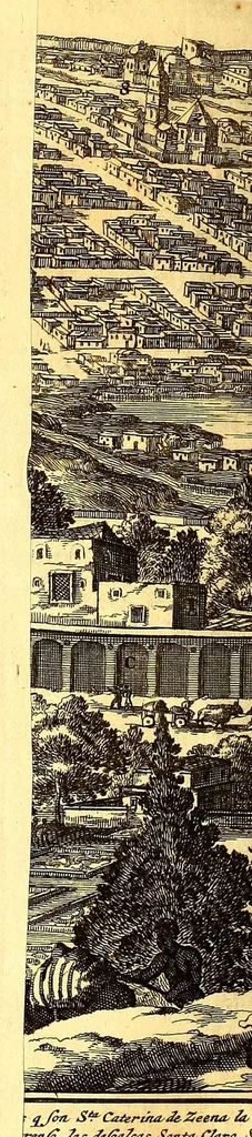 An illustration from America: being an accurate description of the Nevv VVorld; : containing the original of the inhabitants; the remarkable voyages thither: the conquest of the vast empires of Mexico and Peru, their ancient and later vvars. With their several plantations, many, and rich islands; their cities, fortresses, towns, temples, mountains, and rivers: their habits, customs, manners, and religions; their peculiar plants, beasts, birds, and serpents., 1670, leaf 318