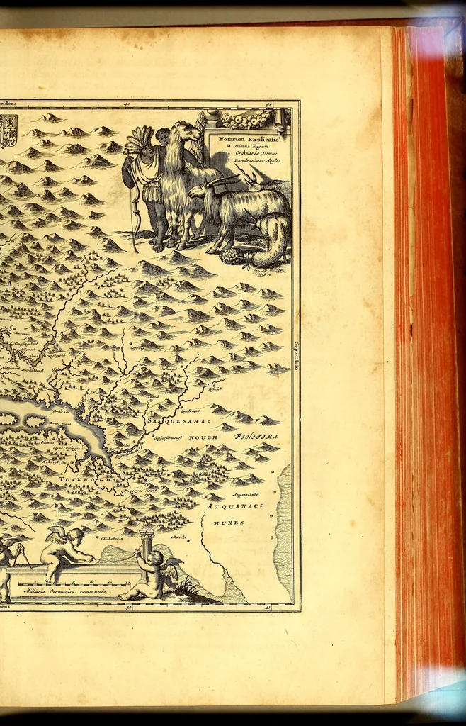 An illustration from America: being the latest, and most accurate description of the Nevv VVorld; : containing the original of the inhabitants, and the remarkable voyages thither. The conquest of the vast empires of Mexico and Peru, and other large provinces and territories, with the several European plantations in those parts. Also their cities, fortresses, towns, temples, mountains, and rivers. Their habits, customs, manners, and religions. Their plants, beasts, birds, and serpents. With an appendix, containing, besides several other considerable additions, a brief survey of what hath been discover'd of the unknown South-Land and the Arctick region., 1671, leaf 231
