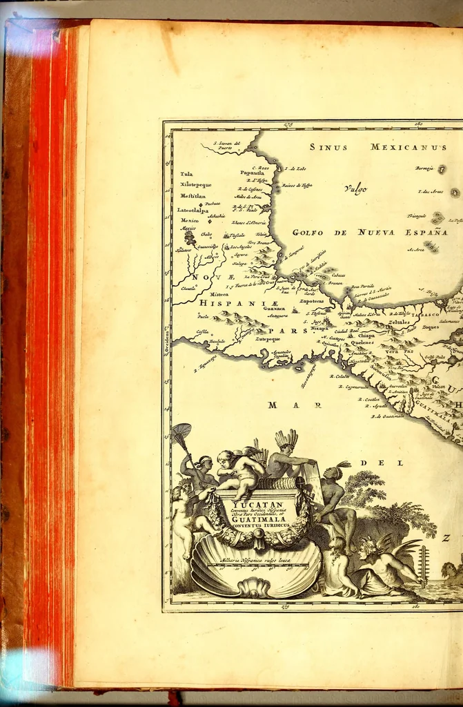 An illustration from America: being the latest, and most accurate description of the Nevv VVorld; : containing the original of the inhabitants, and the remarkable voyages thither. The conquest of the vast empires of Mexico and Peru, and other large provinces and territories, with the several European plantations in those parts. Also their cities, fortresses, towns, temples, mountains, and rivers. Their habits, customs, manners, and religions. Their plants, beasts, birds, and serpents. With an appendix, containing, besides several other considerable additions, a brief survey of what hath been discover'd of the unknown South-Land and the Arctick region., 1671, leaf 264