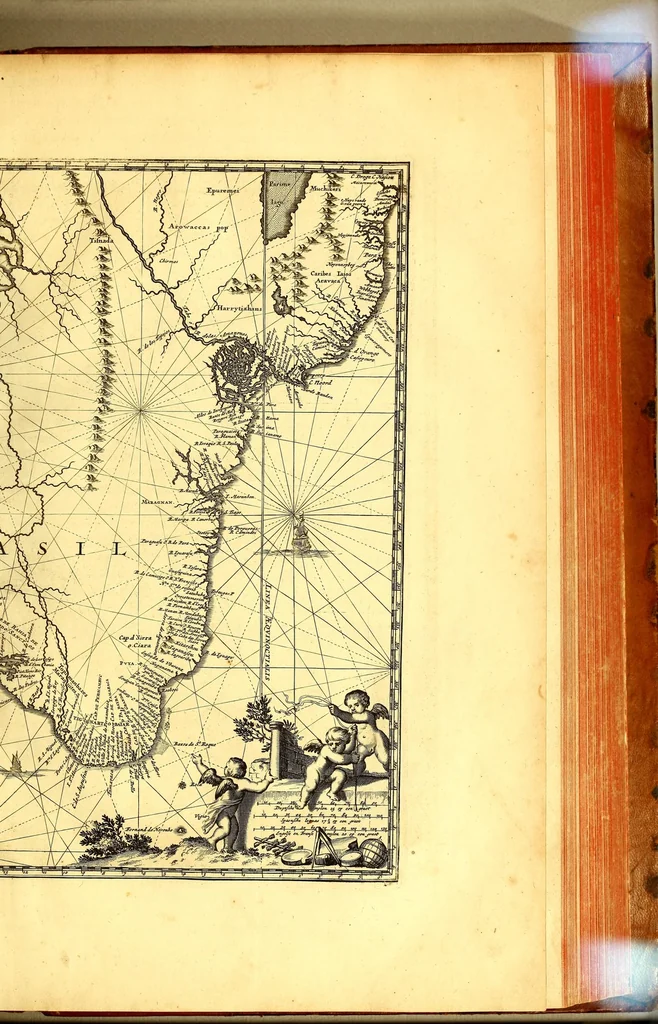 An illustration from America: being the latest, and most accurate description of the Nevv VVorld; : containing the original of the inhabitants, and the remarkable voyages thither. The conquest of the vast empires of Mexico and Peru, and other large provinces and territories, with the several European plantations in those parts. Also their cities, fortresses, towns, temples, mountains, and rivers. Their habits, customs, manners, and religions. Their plants, beasts, birds, and serpents. With an appendix, containing, besides several other considerable additions, a brief survey of what hath been discover'd of the unknown South-Land and the Arctick region., 1671, leaf 607