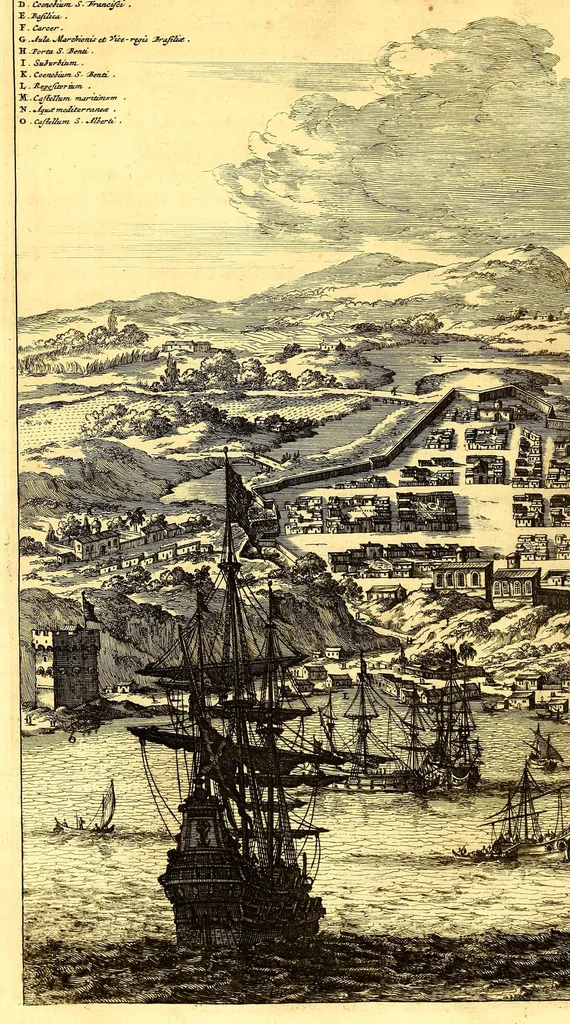 An illustration from America: being the latest, and most accurate description of the Nevv VVorld; : containing the original of the inhabitants, and the remarkable voyages thither. The conquest of the vast empires of Mexico and Peru, and other large provinces and territories, with the several European plantations in those parts. Also their cities, fortresses, towns, temples, mountains, and rivers. Their habits, customs, manners, and religions. Their plants, beasts, birds, and serpents. With an appendix, containing, besides several other considerable additions, a brief survey of what hath been discover'd of the unknown South-Land and the Arctick region., 1671, leaf 676