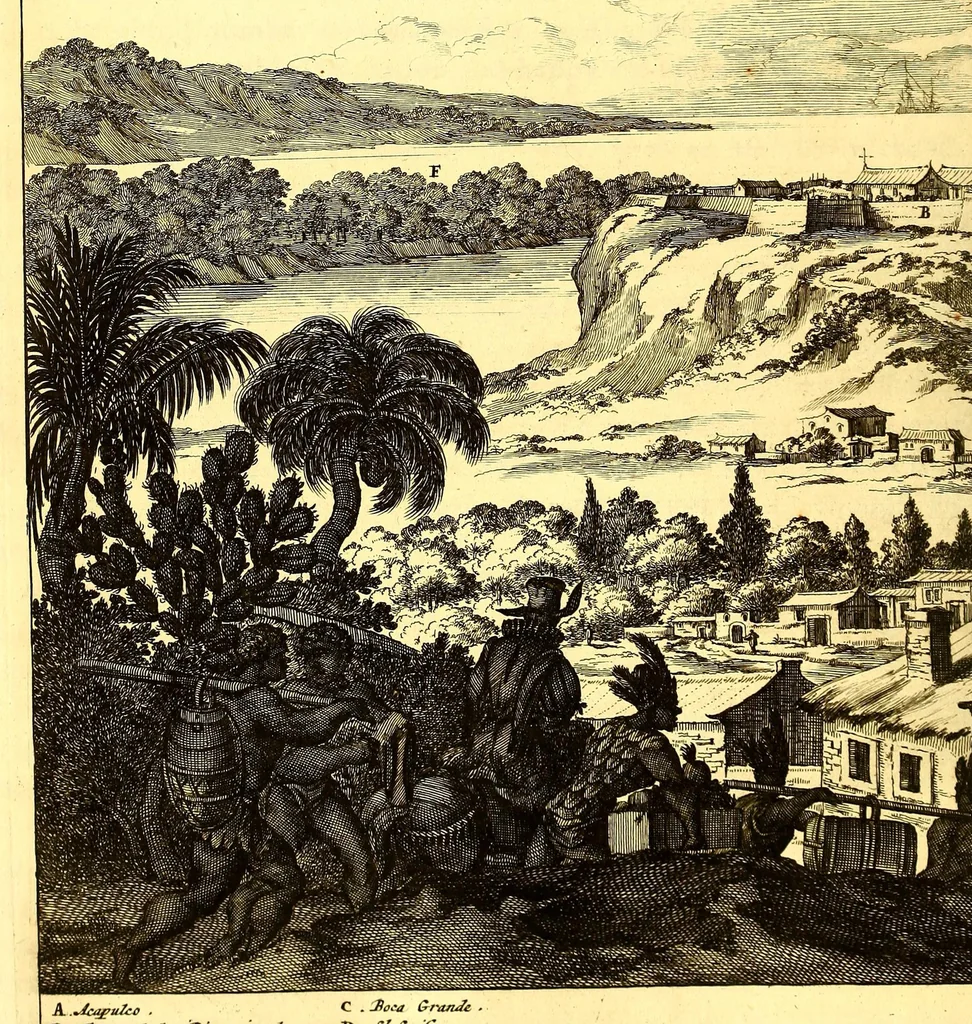 An illustration from America: being the latest, and most accurate description of the Nevv VVorld; : containing the original of the inhabitants, and the remarkable voyages thither. The conquest of the vast empires of Mexico and Peru, and other large provinces and territories, with the several European plantations in those parts. Also their cities, fortresses, towns, temples, mountains, and rivers. Their habits, customs, manners, and religions. Their plants, beasts, birds, and serpents. With an appendix, containing, besides several other considerable additions, a brief survey of what hath been discover'd of the unknown South-Land and the Arctick region., 1671, leaf 330