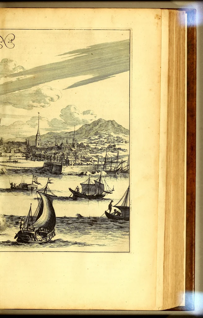 An illustration from America: being the latest, and most accurate description of the Nevv VVorld; : containing the original of the inhabitants, and the remarkable voyages thither. The conquest of the vast empires of Mexico and Peru, and other large provinces and territories, with the several European plantations in those parts. Also their cities, fortresses, towns, temples, mountains, and rivers. Their habits, customs, manners, and religions. Their plants, beasts, birds, and serpents. With an appendix, containing, besides several other considerable additions, a brief survey of what hath been discover'd of the unknown South-Land and the Arctick region., 1671, leaf 427