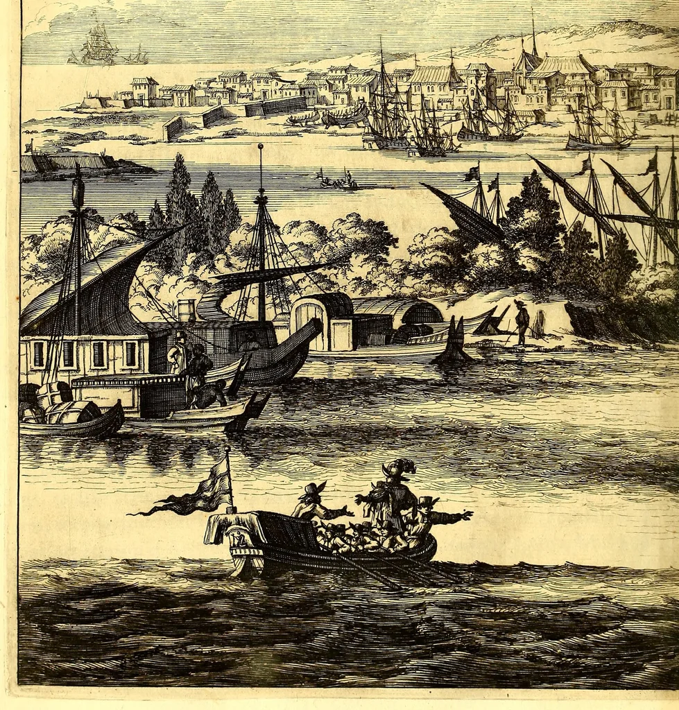 An illustration from America: being the latest, and most accurate description of the Nevv VVorld; : containing the original of the inhabitants, and the remarkable voyages thither. The conquest of the vast empires of Mexico and Peru, and other large provinces and territories, with the several European plantations in those parts. Also their cities, fortresses, towns, temples, mountains, and rivers. Their habits, customs, manners, and religions. Their plants, beasts, birds, and serpents. With an appendix, containing, besides several other considerable additions, a brief survey of what hath been discover'd of the unknown South-Land and the Arctick region., 1671, leaf 506