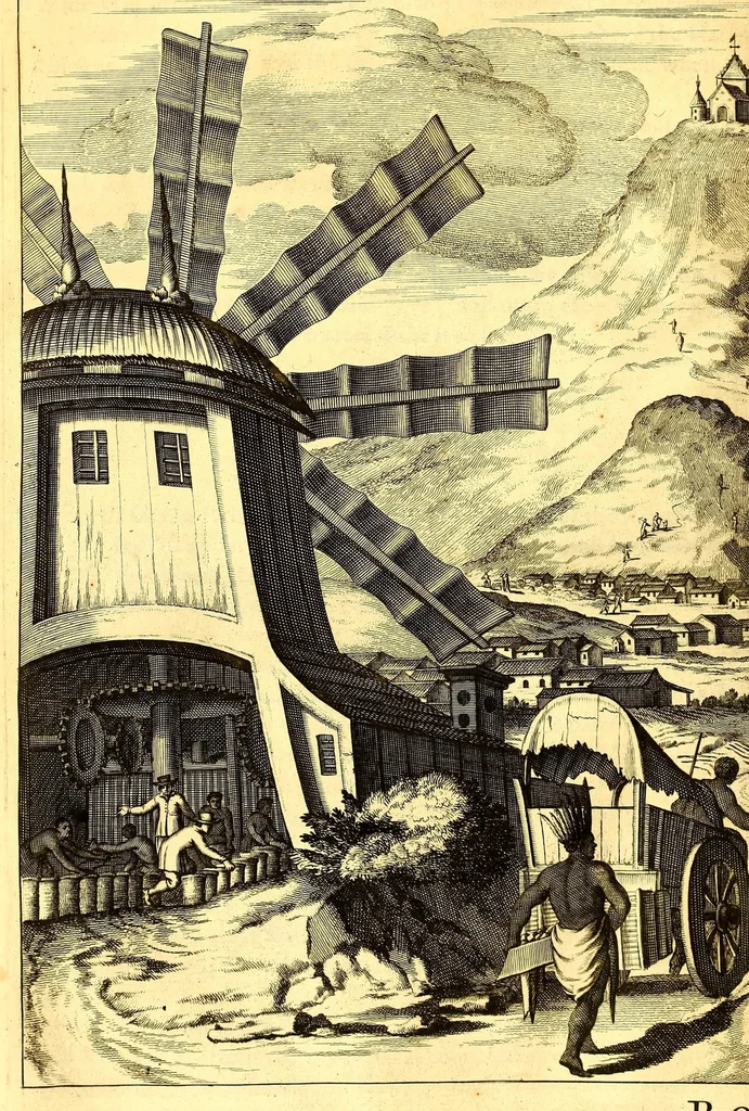 An illustration from America: being the latest, and most accurate description of the Nevv VVorld; : containing the original of the inhabitants, and the remarkable voyages thither. The conquest of the vast empires of Mexico and Peru, and other large provinces and territories, with the several European plantations in those parts. Also their cities, fortresses, towns, temples, mountains, and rivers. Their habits, customs, manners, and religions. Their plants, beasts, birds, and serpents. With an appendix, containing, besides several other considerable additions, a brief survey of what hath been discover'd of the unknown South-Land and the Arctick region., 1671, leaf 578
