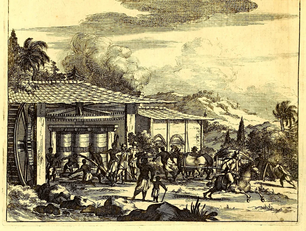An illustration from America: being the latest, and most accurate description of the Nevv VVorld; : containing the original of the inhabitants, and the remarkable voyages thither. The conquest of the vast empires of Mexico and Peru, and other large provinces and territories, with the several European plantations in those parts. Also their cities, fortresses, towns, temples, mountains, and rivers. Their habits, customs, manners, and religions. Their plants, beasts, birds, and serpents. With an appendix, containing, besides several other considerable additions, a brief survey of what hath been discover'd of the unknown South-Land and the Arctick region., 1671, leaf 638