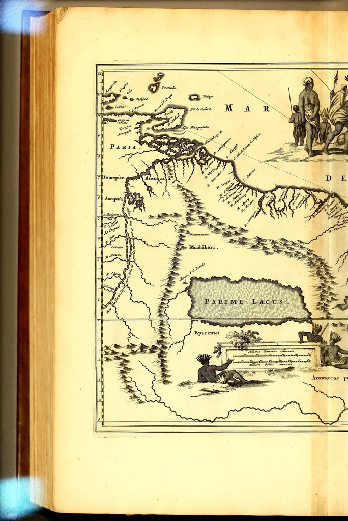 An illustration from America: being the latest, and most accurate description of the Nevv VVorld; : containing the original of the inhabitants, and the remarkable voyages thither. The conquest of the vast empires of Mexico and Peru, and other large provinces and territories, with the several European plantations in those parts. Also their cities, fortresses, towns, temples, mountains, and rivers. Their habits, customs, manners, and religions. Their plants, beasts, birds, and serpents. With an appendix, containing, besides several other considerable additions, a brief survey of what hath been discover'd of the unknown South-Land and the Arctick region., 1671, leaf 796