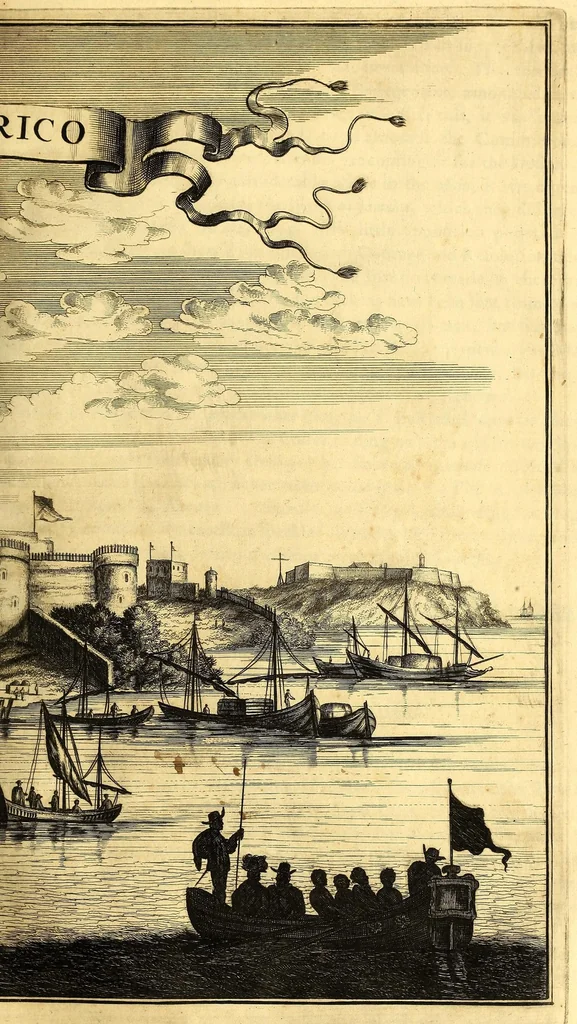 An illustration from America: being the latest, and most accurate description of the Nevv VVorld; : containing the original of the inhabitants, and the remarkable voyages thither. The conquest of the vast empires of Mexico and Peru, and other large provinces and territories, with the several European plantations in those parts. Also their cities, fortresses, towns, temples, mountains, and rivers. Their habits, customs, manners, and religions. Their plants, beasts, birds, and serpents. With an appendix, containing, besides several other considerable additions, a brief survey of what hath been discover'd of the unknown South-Land and the Arctick region., 1671, leaf 433
