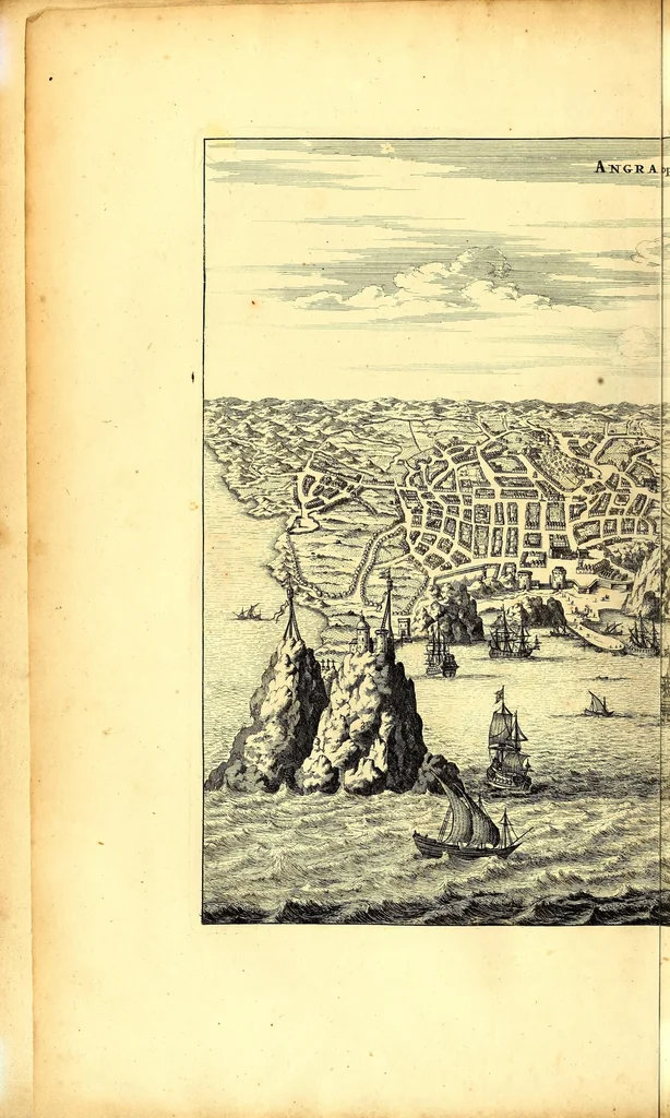 An illustration from America: being the latest, and most accurate description of the Nevv VVorld; : containing the original of the inhabitants, and the remarkable voyages thither. The conquest of the vast empires of Mexico and Peru, and other large provinces and territories, with the several European plantations in those parts. Also their cities, fortresses, towns, temples, mountains, and rivers. Their habits, customs, manners, and religions. Their plants, beasts, birds, and serpents. With an appendix, containing, besides several other considerable additions, a brief survey of what hath been discover'd of the unknown South-Land and the Arctick region., 1671, leaf 74