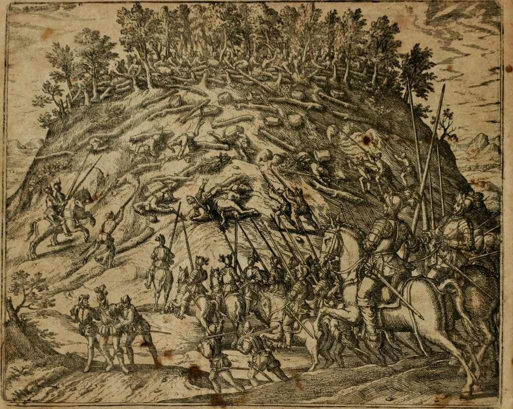 An illustration from America, das ist, Erfindung vnd Offenbahrung der Newen Welt : deroselbigen Völcker, Gestalt, Sitten, Gebräuch, Policey vnd Gottesdienst, 1617, leaf 103