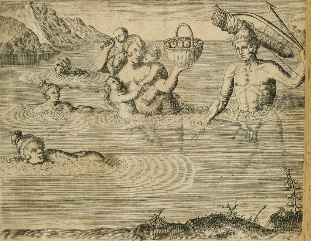 An illustration from America, das ist, Erfindung vnd Offenbahrung der Newen Welt : deroselbigen Völcker, Gestalt, Sitten, Gebräuch, Policey vnd Gottesdienst, 1617, leaf 136