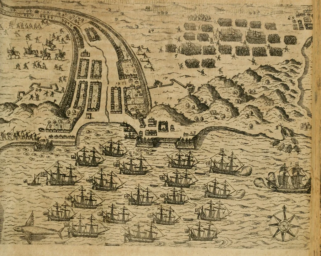 An illustration from America, das ist, Erfindung vnd Offenbahrung der Newen Welt : deroselbigen Völcker, Gestalt, Sitten, Gebräuch, Policey vnd Gottesdienst, 1617, leaf 166