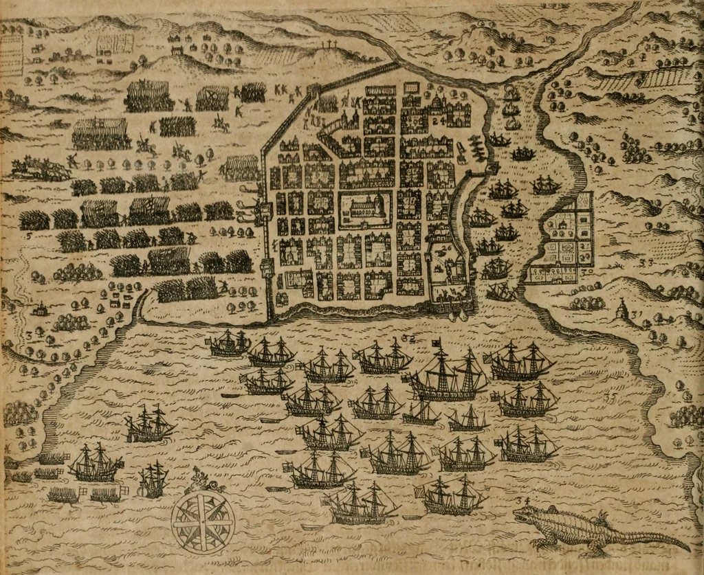 An illustration from America, das ist, Erfindung vnd Offenbahrung der Newen Welt : deroselbigen Völcker, Gestalt, Sitten, Gebräuch, Policey vnd Gottesdienst, 1617, leaf 167