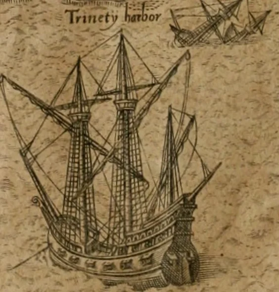 An illustration from America, das ist, Erfindung vnd Offenbahrung der Newen Welt : deroselbigen Völcker, Gestalt, Sitten, Gebräuch, Policey vnd Gottesdienst, 1617, leaf 177