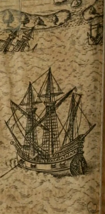 An illustration from America, das ist, Erfindung vnd Offenbahrung der Newen Welt : deroselbigen Völcker, Gestalt, Sitten, Gebräuch, Policey vnd Gottesdienst, 1617, leaf 177
