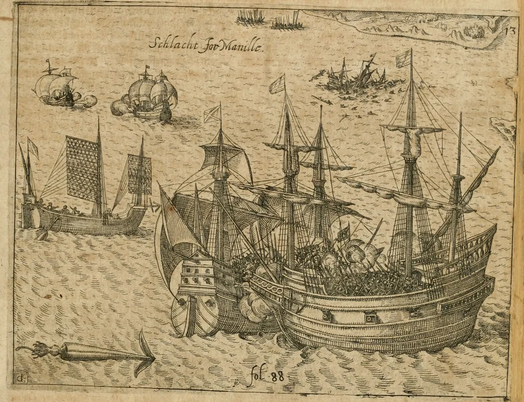 An illustration from America, das ist, Erfindung vnd Offenbahrung der Newen Welt : deroselbigen Völcker, Gestalt, Sitten, Gebräuch, Policey vnd Gottesdienst, 1617, leaf 242