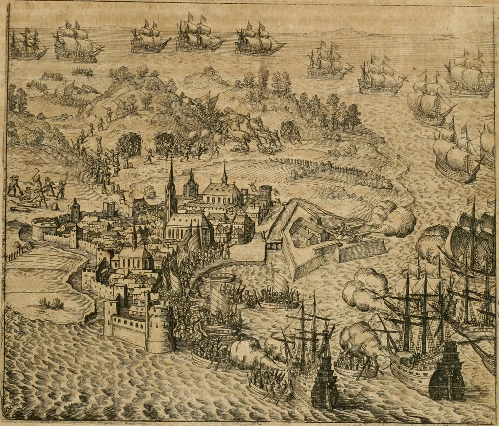 An illustration from America, das ist, Erfindung vnd Offenbahrung der Newen Welt : deroselbigen Völcker, Gestalt, Sitten, Gebräuch, Policey vnd Gottesdienst, 1617, leaf 280