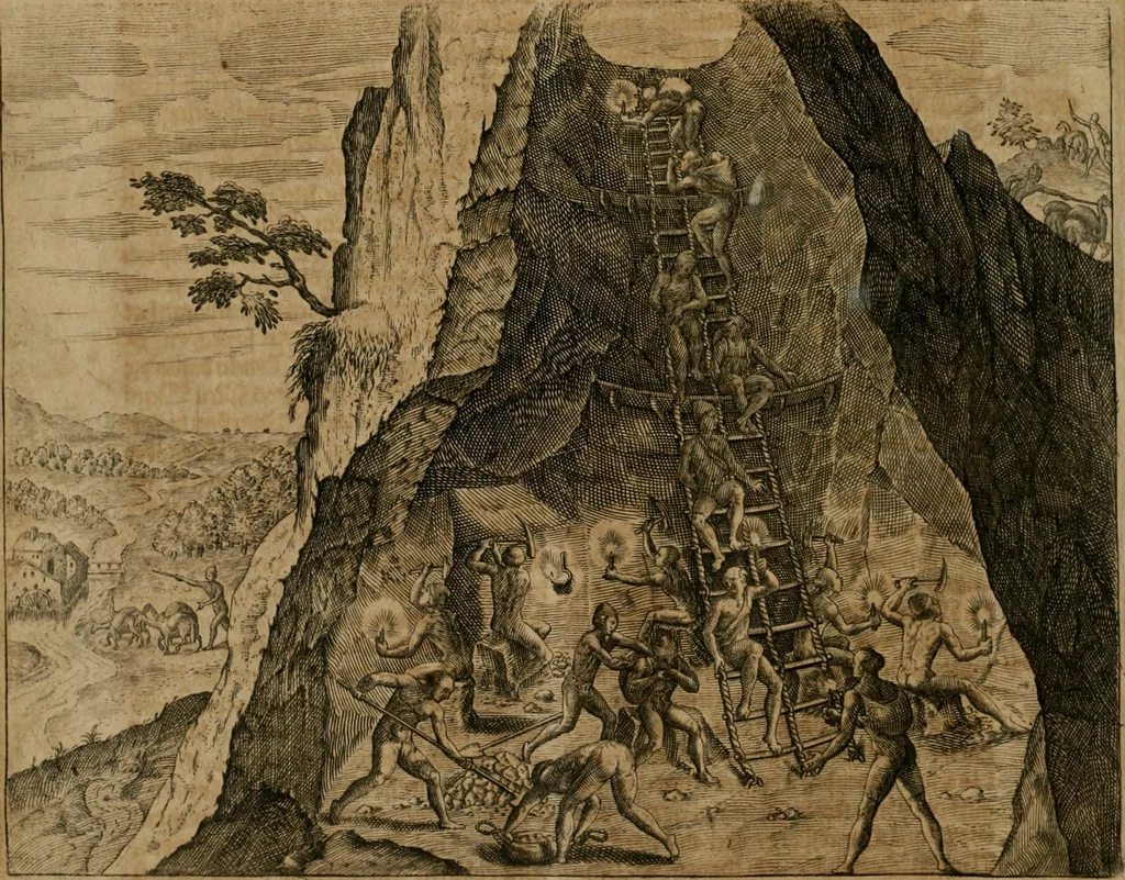 An illustration from America, das ist, Erfindung vnd Offenbahrung der Newen Welt : deroselbigen Völcker, Gestalt, Sitten, Gebräuch, Policey vnd Gottesdienst, 1617, leaf 305