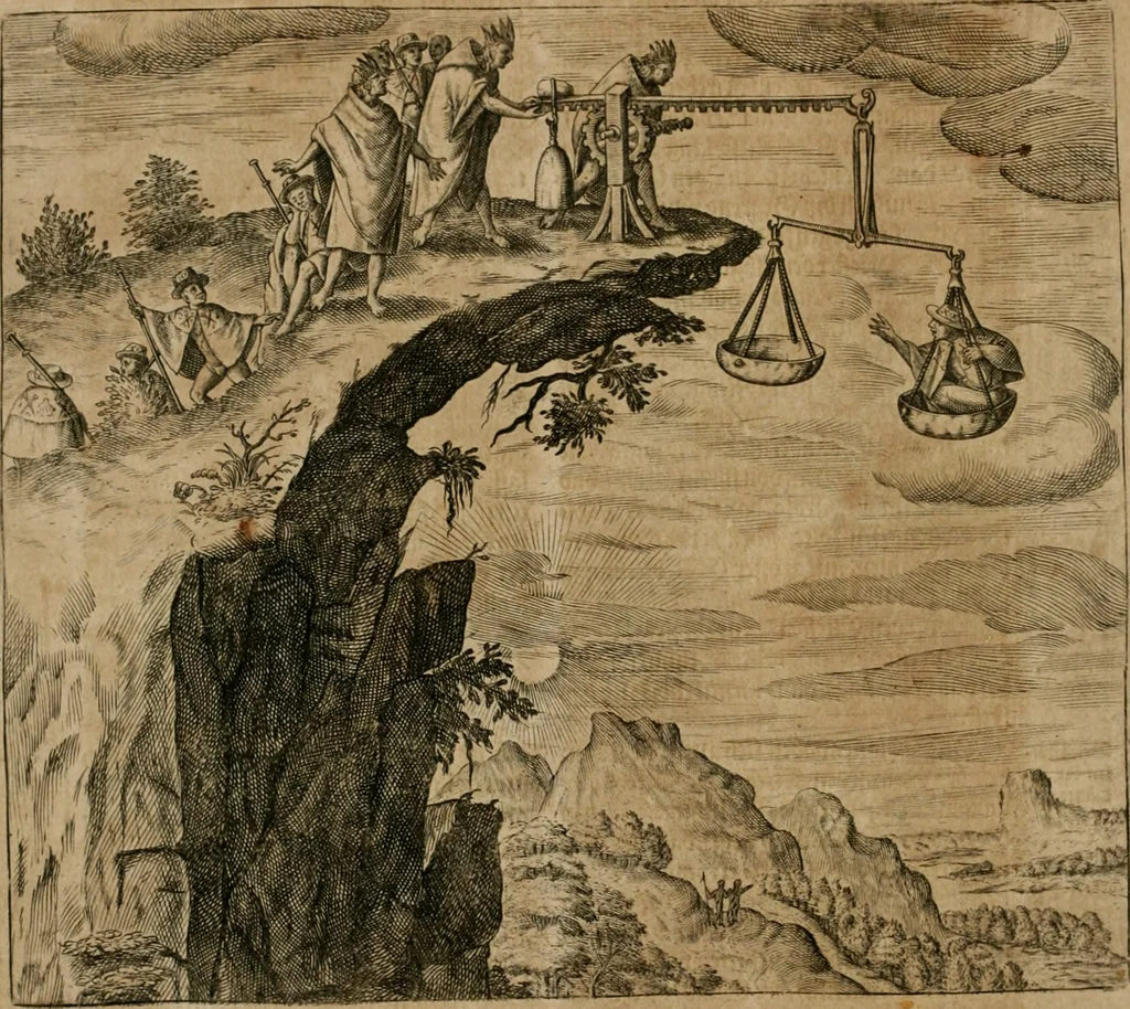 An illustration from America, das ist, Erfindung vnd Offenbahrung der Newen Welt : deroselbigen Völcker, Gestalt, Sitten, Gebräuch, Policey vnd Gottesdienst, 1617, leaf 333