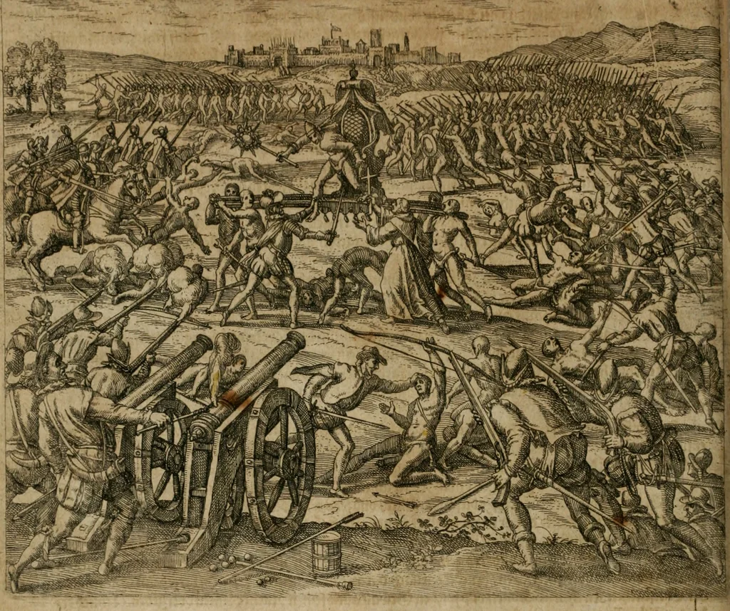 An illustration from America, das ist, Erfindung vnd Offenbahrung der Newen Welt : deroselbigen Völcker, Gestalt, Sitten, Gebräuch, Policey vnd Gottesdienst, 1617, leaf 69