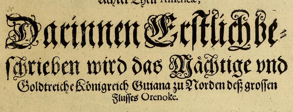 An illustration from Americae achter Theil, : darinnen erstlich beschrieben wird das mächtige vnd goldtreiche Königreich Guiana, zu norden dess grossen Flusses Orenoke. Endecket vnd beschrieben durch Herrn Walter Rhaleg, Rittern, vnd Hauptmann königlicher Mayestat in Engelland Leibsquardi. Zum andern, eine Reyse Herrn Thomas Candisch, Admirals, welcher im Jahr 1586. das Meer bey 13000. Englisher Meylen besegelt vnd anno 1588. wieder zu Hauss angelangt. Vnd dann drey sonderbare Reysen Herrn Frantzen Drakens, Ritters, so er in Jahren 1577. 1585. vnd 1595. vollbracht vnd was seine verrichtungen gewest., 1624, leaf 7