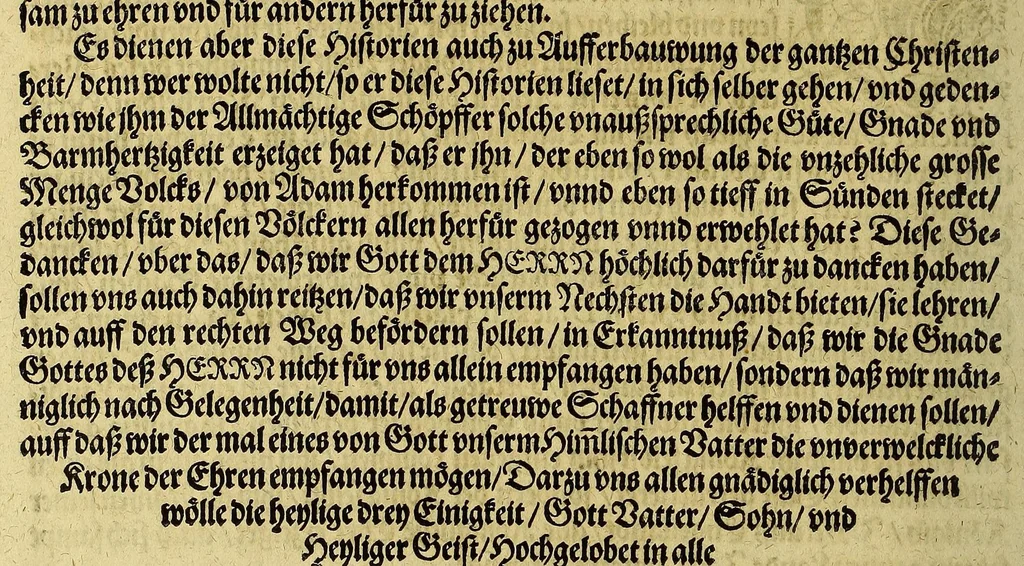 An illustration from Americae achter Theil, : in welchem erstlich beschrieben wirt das mächtige vnd goldtreiche Königreich Guiana, zu norden dess grossen Flusses Oronoke, sonsten Oregliana gennant, gelegen, sampt desselbigen fürnembsten vnd reichsten Hauptstätten Manoa vnd Macuieguarai, auch die fürnembste vnd köstlichste Kauffmannschafften die dieses Königreich vberflüssig in sich hat. Item, eine kurtze Beschreibung der vmbligenden Landtschafften Emereia, Arromaia, Amapaia, Topago, &c. in welchen neben andern Völckern die kriegische Weiber, von den alten Amazones genannt, wohnen, sampt kurtzer meldung 53-grosser Wasserströhm, vnter denen der Oronoke der gröste ist, vnd sich wol 500. Teutscher Meil in das Landt hineyn, bey nahe an die mächtige Statt Quito in Peru, erstreckt. Alles mit fleiss beschrieben durch den gestrengen, Edlen vn[d] vesten Walthern Ralegh, Rittern, vnd Hauptmann vber jrer Kön. Mayest. auss Engellandt Leibs Guardi, welcher neben dem auff dem Meer auch wolgeübten Hauptmann, Lorentz Keymis alles selber erfahren vnd gesehen hat im Jar 1595. vnd 1596. Zum andern, die reyse dess Edlen vnd vesten Thomas Candisch, welcher im Jar 1586. mit. 3. Schiffen in Engellandt aussgefahren, und nach dem er das Meer bey die 13000. Engelländischer Meil befelgt, in Anno 1588. wider an ist gelanget, sampt Erzehlung aller Abentheuwer Geschichten so jm auff dieser Reyss zu handen gestossen seynd. Durch Frantzen Prettie einen Engelländer, welcher dieser Fahrt persönlich hat beygewohnet, von Tag zu Tag auffgezeichnet. Vnd zum dritten die letzte Reyss der gestrengen, Edlen vnd vesten Frantzen Draeck vnd Iohan Hauckens, Rittern, welche Anno 1595. mit 6. der Königin und 21. andern Schiffen, darauff 2500. Mann gewesen, in Engellandt abgesegelt in die Occidentalische Indien, die Statt Panama eynzunemmen, auff welcher Reyse sie beyde jr Leben beschlossen haben., 1599, leaf 172