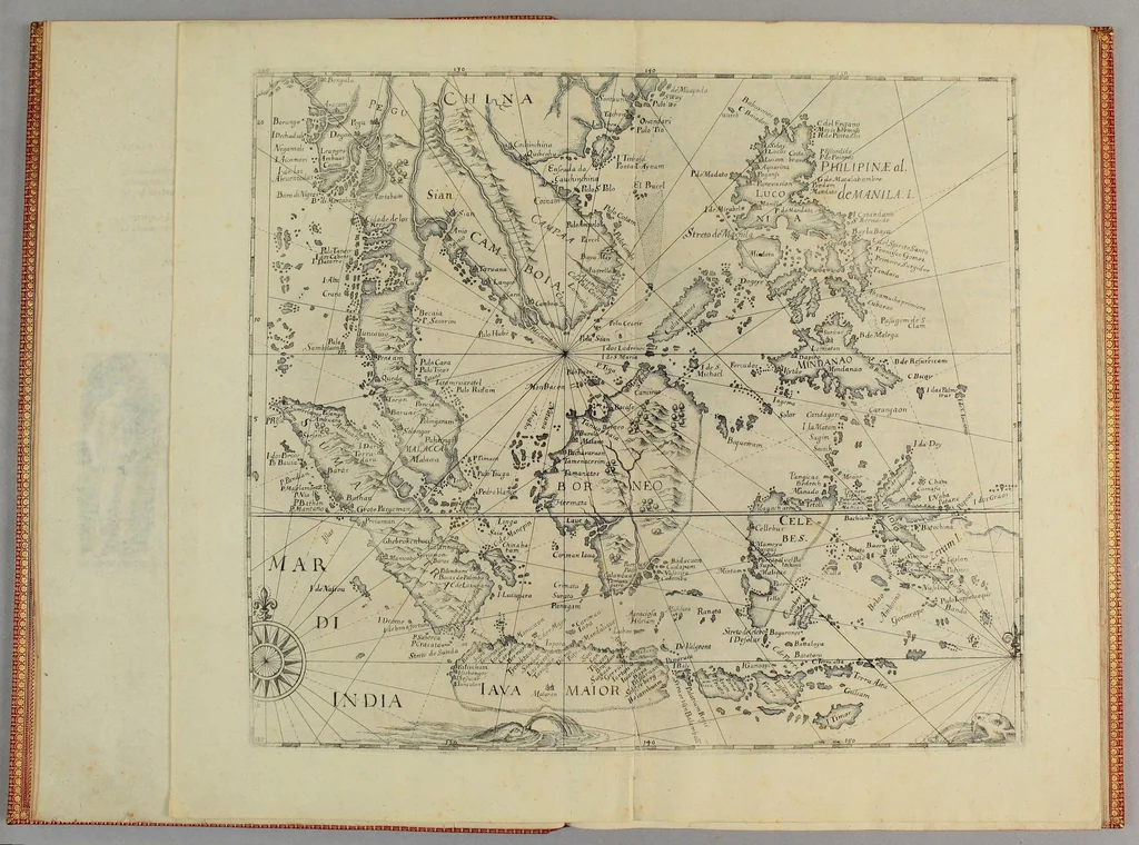 An illustration from Americae pars decima: : quae continentur, I. Duae navigationes Dn. Americi Vesputii, sub auspiciis Castellani regis, Ferdinandi susceptae. II. Solida narratio de moderno provinciae Virginiae statu, qua ratione tandem pax cum Indianis coaluerit, ac castella aliquot ad regionis praesidium ab Anglis extructa fuerint; additâ historiâ lectu jucundissimâ, quomodo Pokahuntas, regis Virginiae Powhatani filia, primori cuidam Anglo nupserit; authore Raphe Hamor Virginiae secretario. III. Vera descriptio Novae Angliae, quae Americae pars ad septentrionalem Indiam spectat, à capitaneo Johanne Schmidt, equite atque admirali delineata: cui accessit discursus, quomodo in secunda navigatione à Gallis captus, anno 1616. demum liberatus fuerit. Omnia nunc primùm in lucem edita, atque eleganter in aes incisis iconibus illustrata, / sumptibus ac studio Johann-Theodori de Bry, 1619, leaf 9
