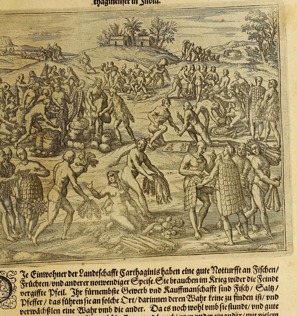 An illustration from Americae pars quinta., 1613, leaf 149