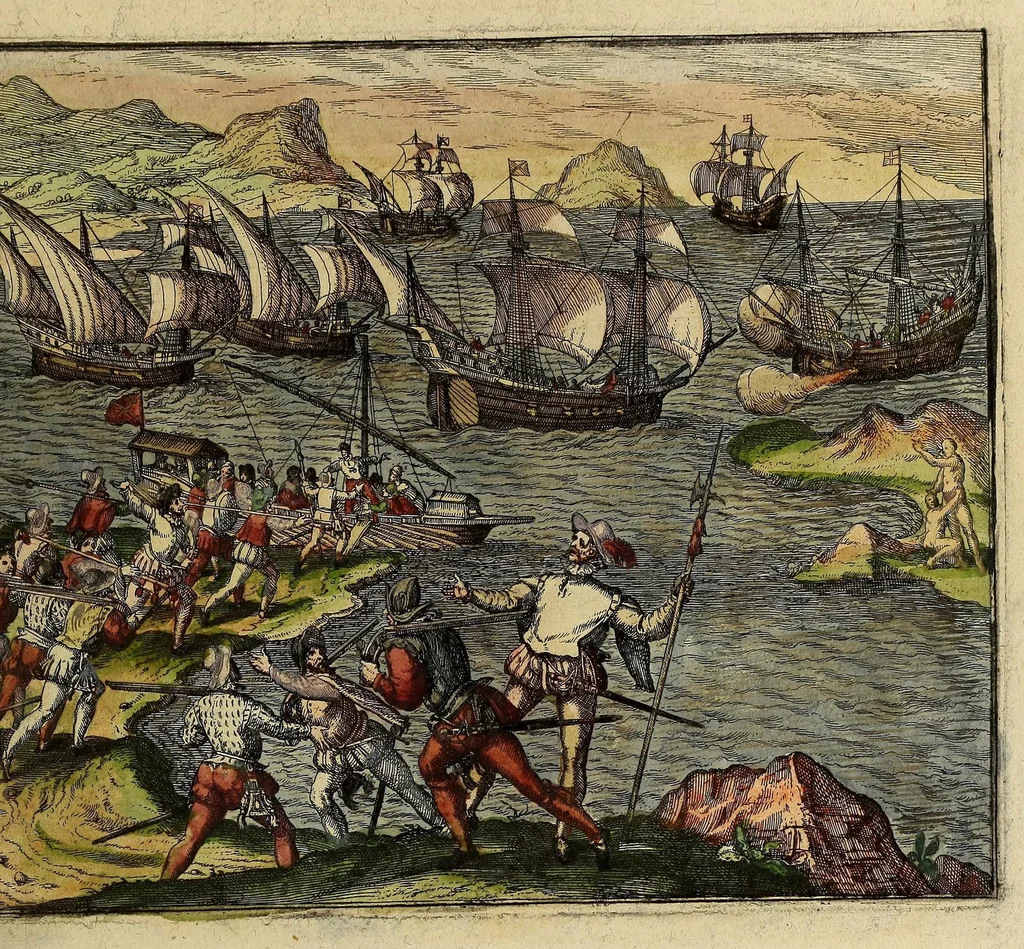 An illustration from Americae pars quinta, 1595, leaf 17