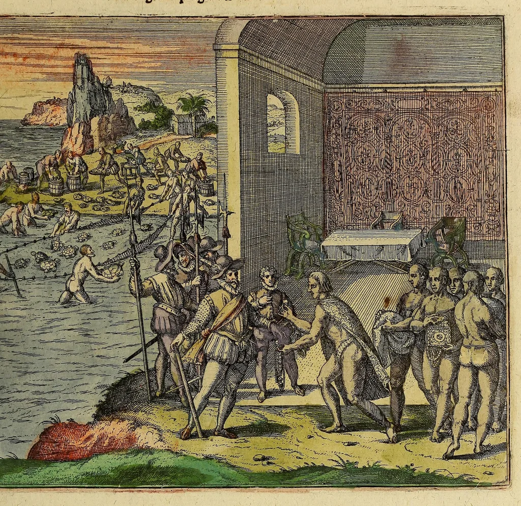 An illustration from Americae pars quinta, 1595, leaf 33