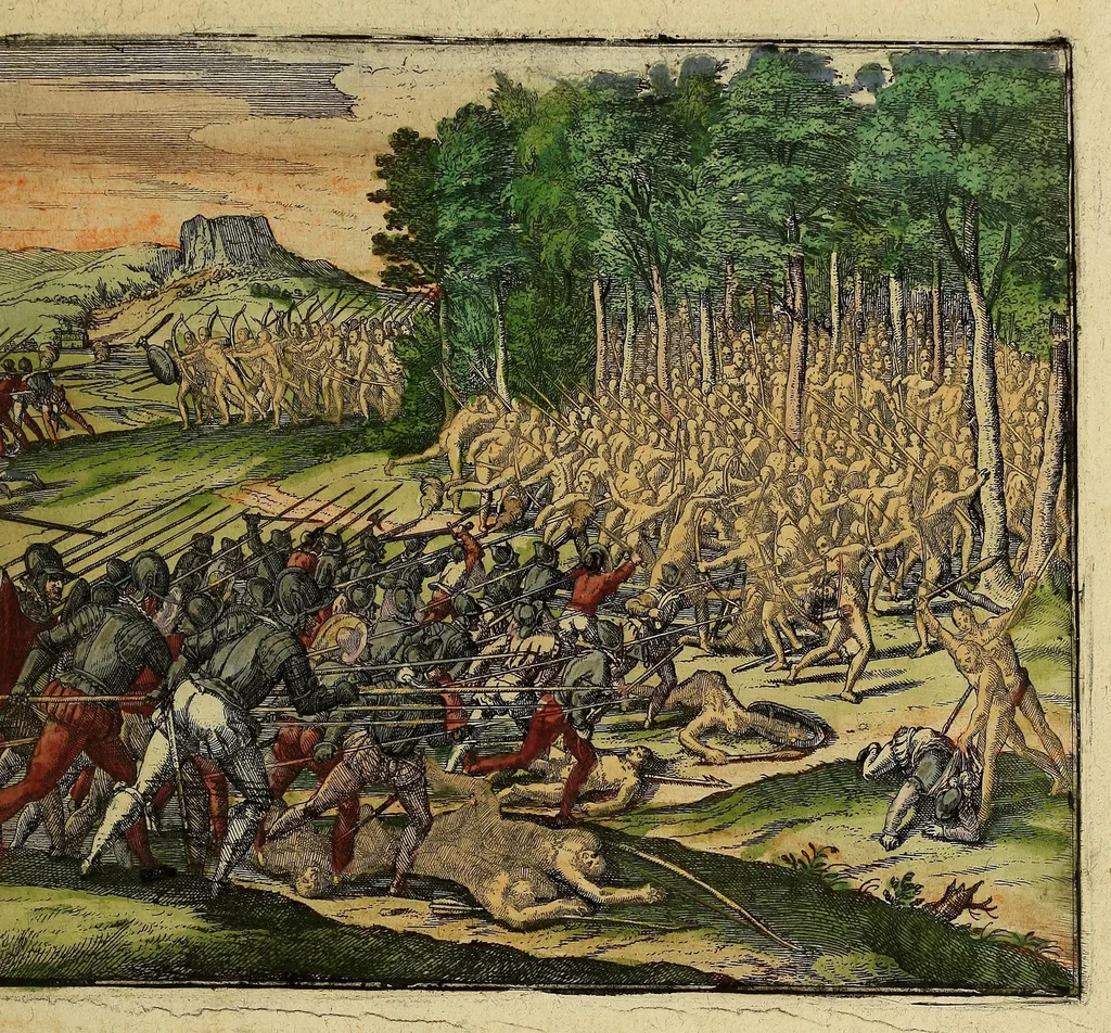 An illustration from Americae pars quinta, 1595, leaf 39