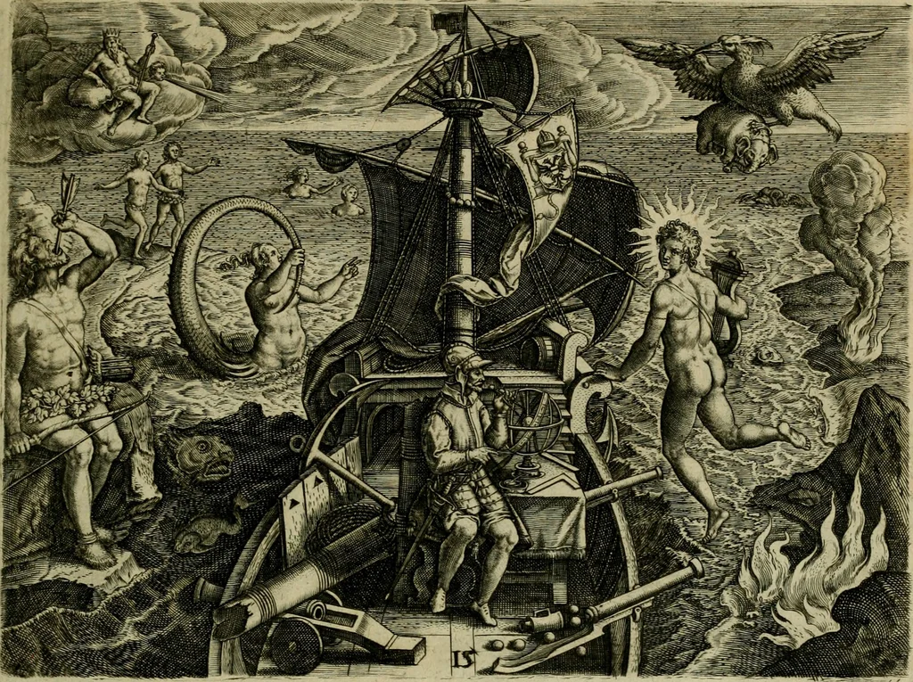 An illustration from Americae pars qvarta, siue, Insignis & admiranda historia de reperta primùm Occidentali India à Christophoro Columbo anno M. CCCCXCII, 1594, leaf 192